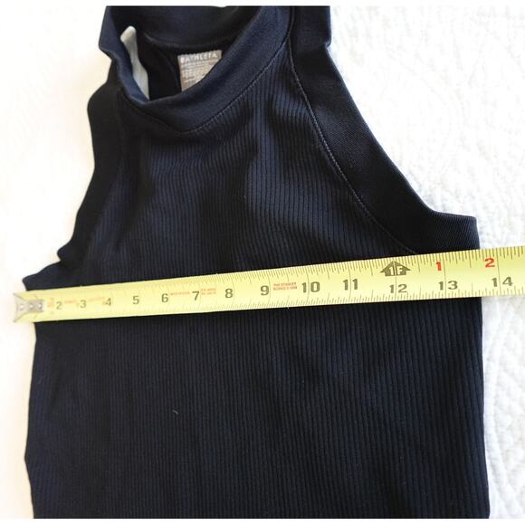 a pair of Athleta sleeveless ribbed crop racer back tank tops / XS - Picture 7 of 9